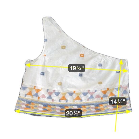 NWT‎ Free People One Shoulder Aztec Bali Baby Boho Embroidered Crop Top Medium - Picture 7 of 13